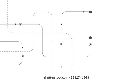 Abstract geometric Circuit connect lines and dots ,vecter ,white background