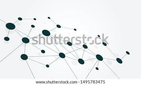 Abstract geometric Circuit connect lines and dots.Simple technology graphic background.Illustration Vector design Network technology and Connection concept.