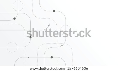 Abstract geometric Circuit connect lines and dots.Simple technology graphic background.Illustration Vector design Network technology and Connection concept.