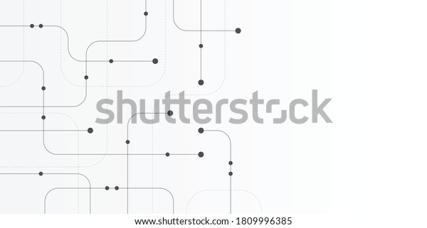 Abstract geometric Circuit connect\
lines and dots.Simple technology graphic background.Illustration\
Vector design Network technology and Connection\
concept.