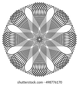 Abstract geometric circular floral design