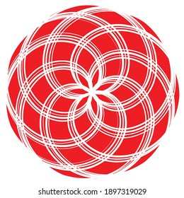 Abstract geometric circular and radial design element