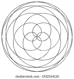 Abstract geometric circular and radial design element