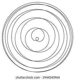 Abstract geometric circular and radial design element