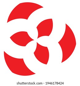 Abstract geometric circular and radial design element