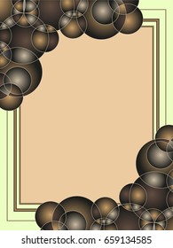 Abstract geometric circular retro background frame