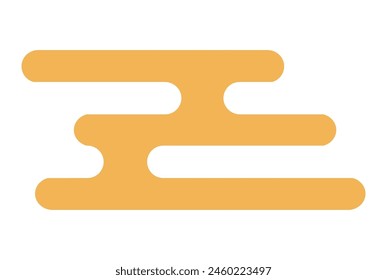 Abstract geometric cloud flat illustration. Dragon Boat Festival, Mid Autumn Festival, Lunar New Year traditional holiday clip art, card, banner, poster element. Asian style design, isolated vector.
