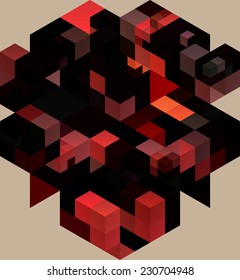 Abstract geometric color background with cubes
