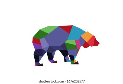 Abstract Geometric Color Bear Vector Image