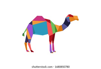 Abstraktes Bild der geometrischen Vektorillustration des Kamels