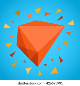 Abstract geometric color cloud. Template for a content. Vector blank box copy-space
