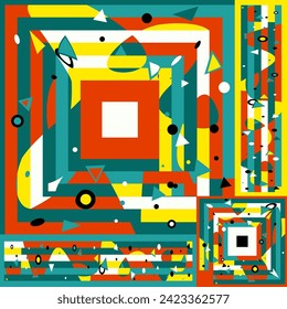 Abstract geometric color and dots shape design. can be utilized for a variety of purpose. including background, wall art, fashion, wallpaper, decorative, textile, and more