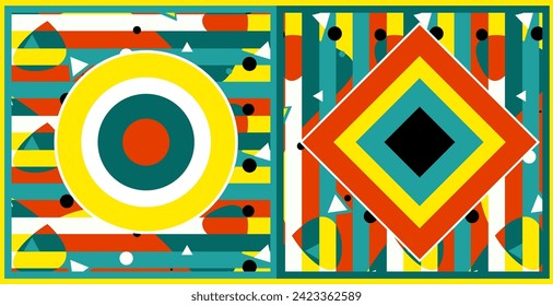 Resumen de diseño de formas geométricas y puntos. puede utilizarse para diversos fines. incluido fondo, arte mural, moda, papel pintado, decoración, textiles y más
