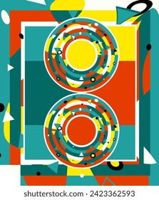 Abstract geometric color and dots shape design. can be utilized for a variety of purpose. including background, wall art, fashion, wallpaper, decorative, textile, and more