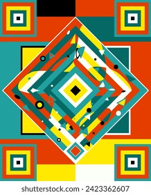 Abstract geometric color and dots shape design. can be utilized for a variety of purpose. including background, wall art, fashion, wallpaper, decorative, textile, and more