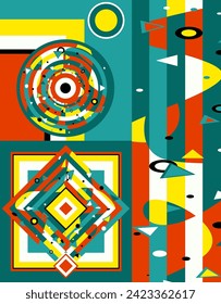 Abstract geometric color and dots shape design. can be utilized for a variety of purpose. including background, wall art, fashion, wallpaper, decorative, textile, and more