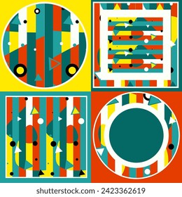 Abstract geometric color and dots shape design. can be utilized for a variety of purpose. including background, wall art, fashion, wallpaper, decorative, textile, and more