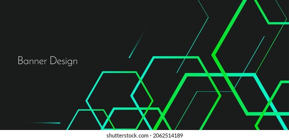 Abstract geometric color flowing lines decorative hexagonal design banner background vector