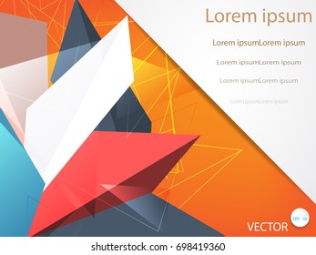 Abstract  geometric color full modern card for text message with layer background, Business Concept, vector illustration