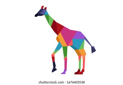 Abstract Geometric Color giraffe Vector Image