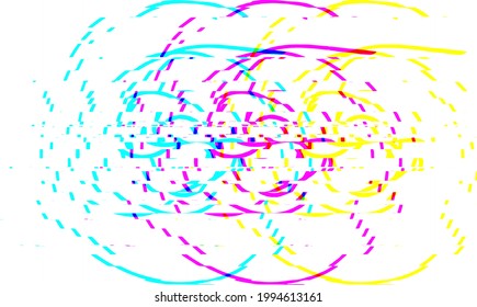 abstrakte geometrische Farbmuster unscharfe blaue, rosa gelbe Streifen und Punkte wirbeln und quicken. Confetti für Feiertage und Hintergrund für Banner