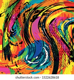 Abstract geometric colored background in the style of graffiti. Qualitative illustration for your design