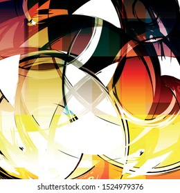 Abstract geometric colored background in the style of graffiti. Qualitative illustration for your design.