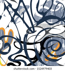 Abstract geometric colored background in the style of graffiti. Qualitative illustration for your design.