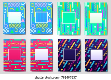 Abstract geometric colored banner with shapes, greeting card,frame