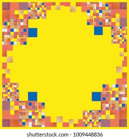 Abstract geometric colored frame from cube elements.