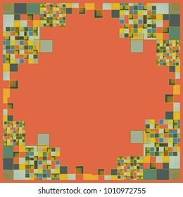 Abstract geometric colored frame from cube elements.