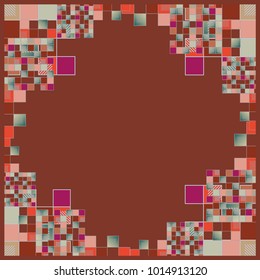 Abstract geometric colored frame from cube elements.