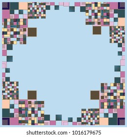 Abstract geometric colored frame from cube elements.