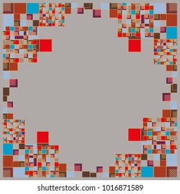 Abstract geometric colored frame from cube elements.