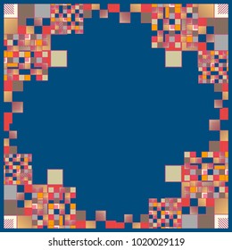 Abstract geometric colored frame from cube elements.