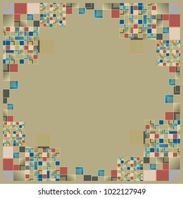 Abstract geometric colored frame from cube elements.