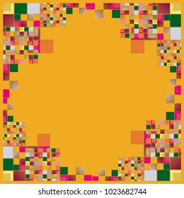 Abstract geometric colored frame from cube elements.