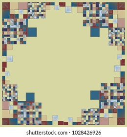 Abstract geometric colored frame from cube elements.
