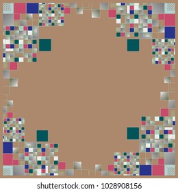 Abstract geometric colored frame from cube elements.