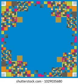 Abstract geometric colored frame from cube elements.