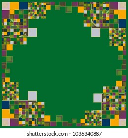 Abstract geometric colored frame from cube elements.