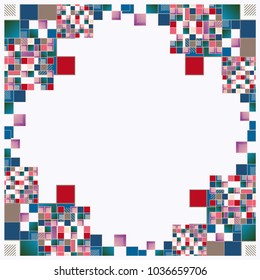Abstract geometric colored frame from cube elements.