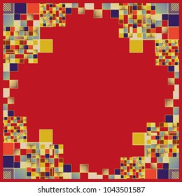 Abstract geometric colored frame from cube elements.