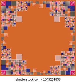 Abstract geometric colored frame from cube elements.