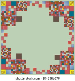 Abstract geometric colored frame from cube elements.