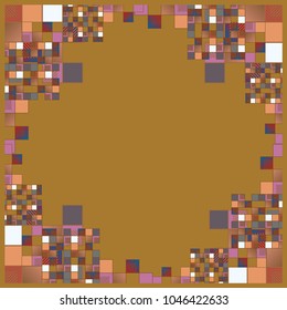 Abstract geometric colored frame from cube elements.