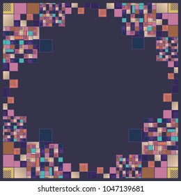 Abstract geometric colored frame from cube elements.