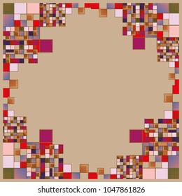 Abstract geometric colored frame from cube elements.