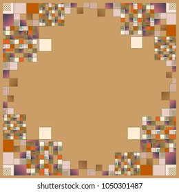 Abstract geometric colored frame from cube elements.