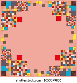 Abstract geometric colored frame from cube elements.